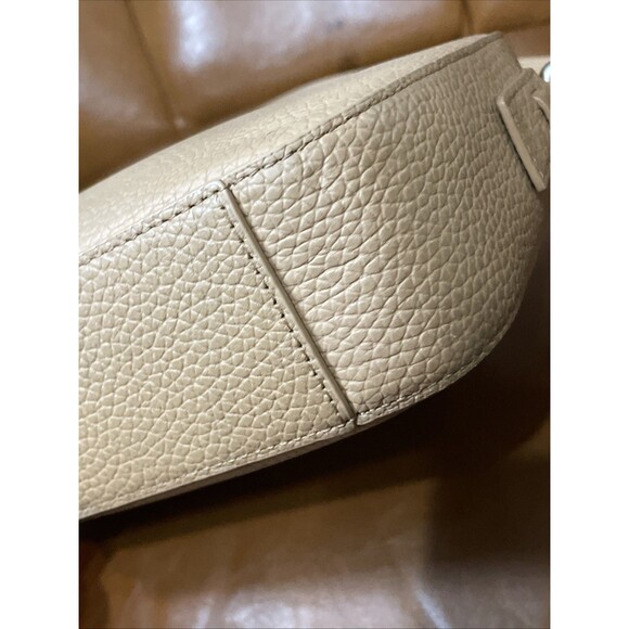 ALLSAINTS Captain Lea Square Crossbody Bag Tan Camel Pebbled Leather Camera - Picture 4 of 13